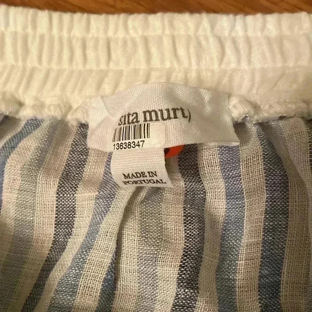 Sita Murt - 100 % linen blue/white stripe skirt - new w/o tag - size 40 (US 8) - Picture 3 of 9